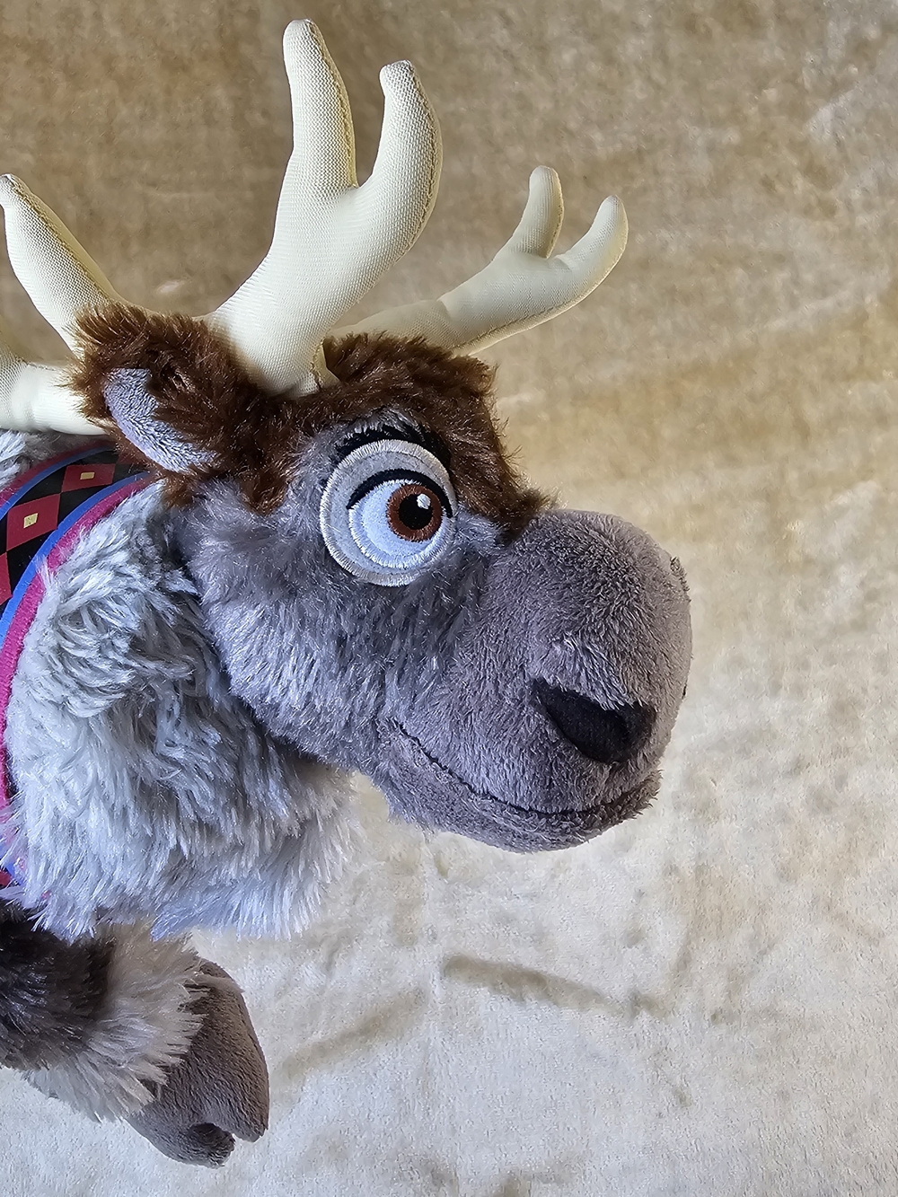 Disney Plush Sven Reindeer Costume Top in Gray, Cream, Brown